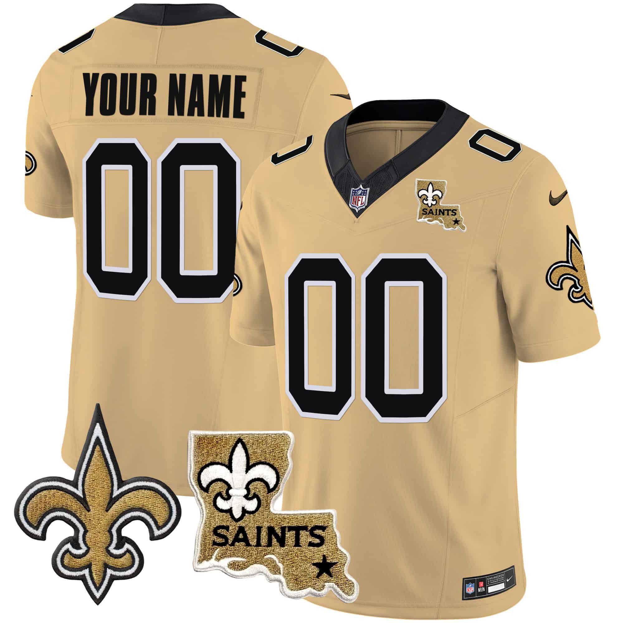 Men New Orleans Saints Yellow 2024 Nike 1987 Legacy Vapor Custom Jersey V2